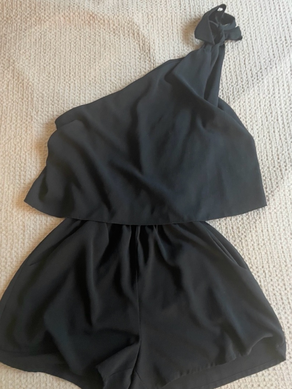 PINK LILY One Shoulder Romper